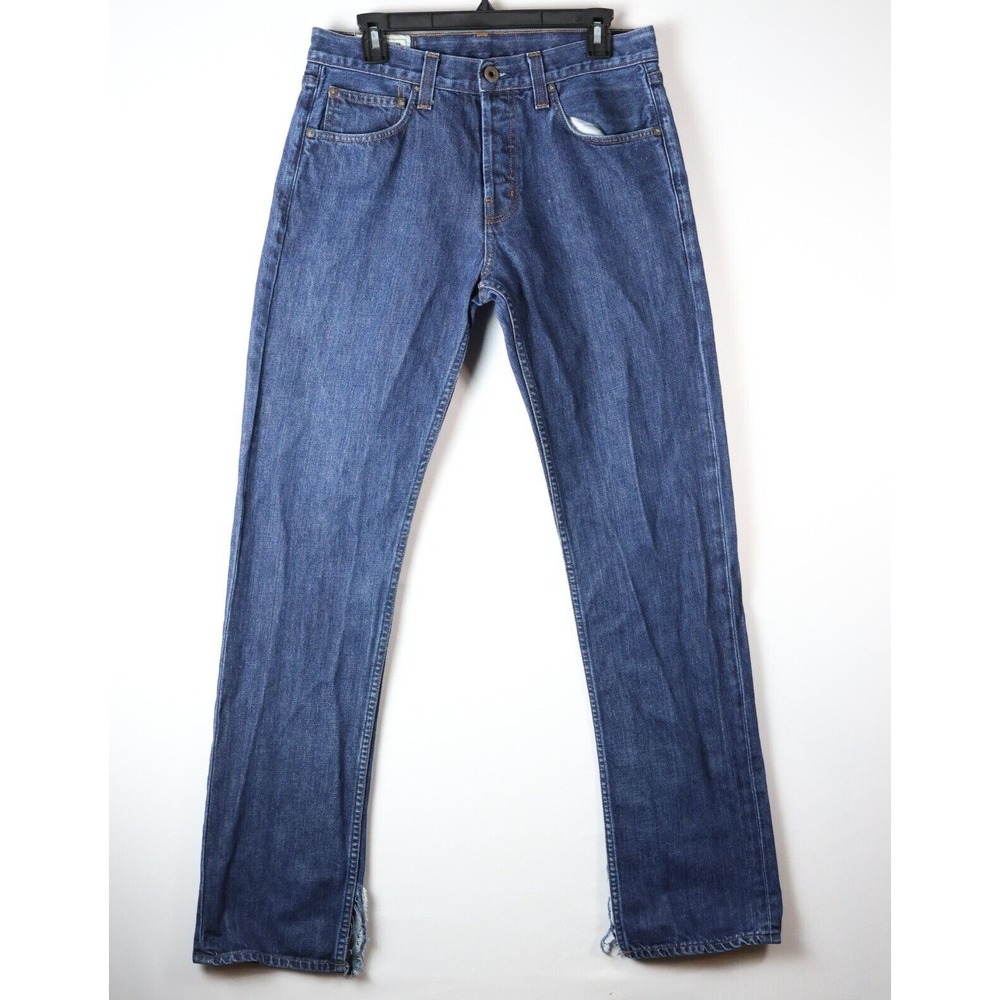 J Brand Mens Jeans 32x30 Blue Slim Straight Leg Medium Wash Stretch Distressed
